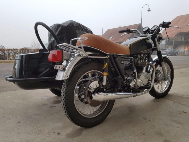  Motorrad kaufen TRIUMPH T140 E Bonneville mit Seitenwagen Oldtimer 