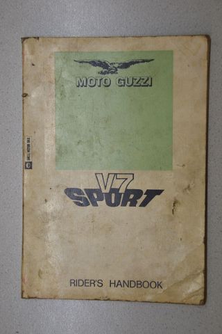 MOTO GUZZI V7 750 Classic  Fahrerhandbuch Moto Guzzi V7 engl.