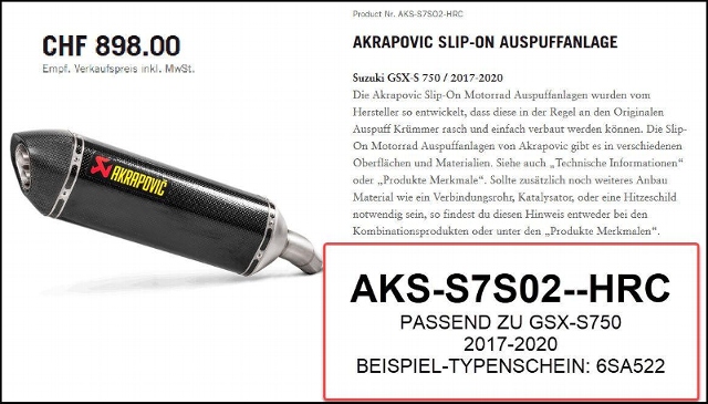 SUZUKI GSX-S 750  Auspuff Endtopf Slip-On Karbon